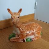 Terrine ceramic doe signed Caugant
