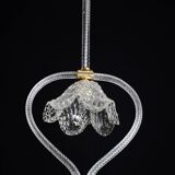 Charming Art Deco Barovier & Toso pendant light chandelier Murano glass, 1950s