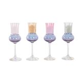 Set of pastel-coloured glasses, Italian design, 1970s, made in Italy
