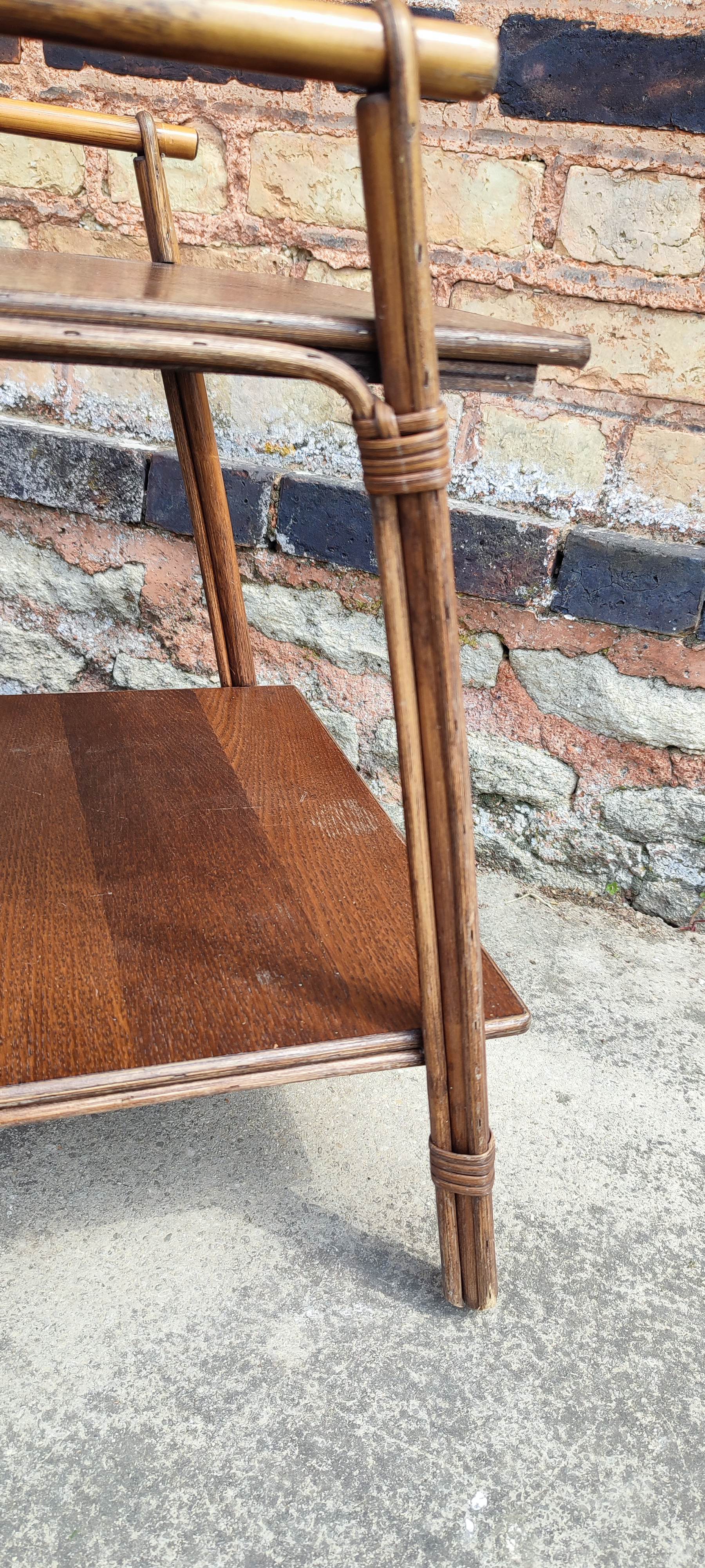 Serving rattan and wood side furniture