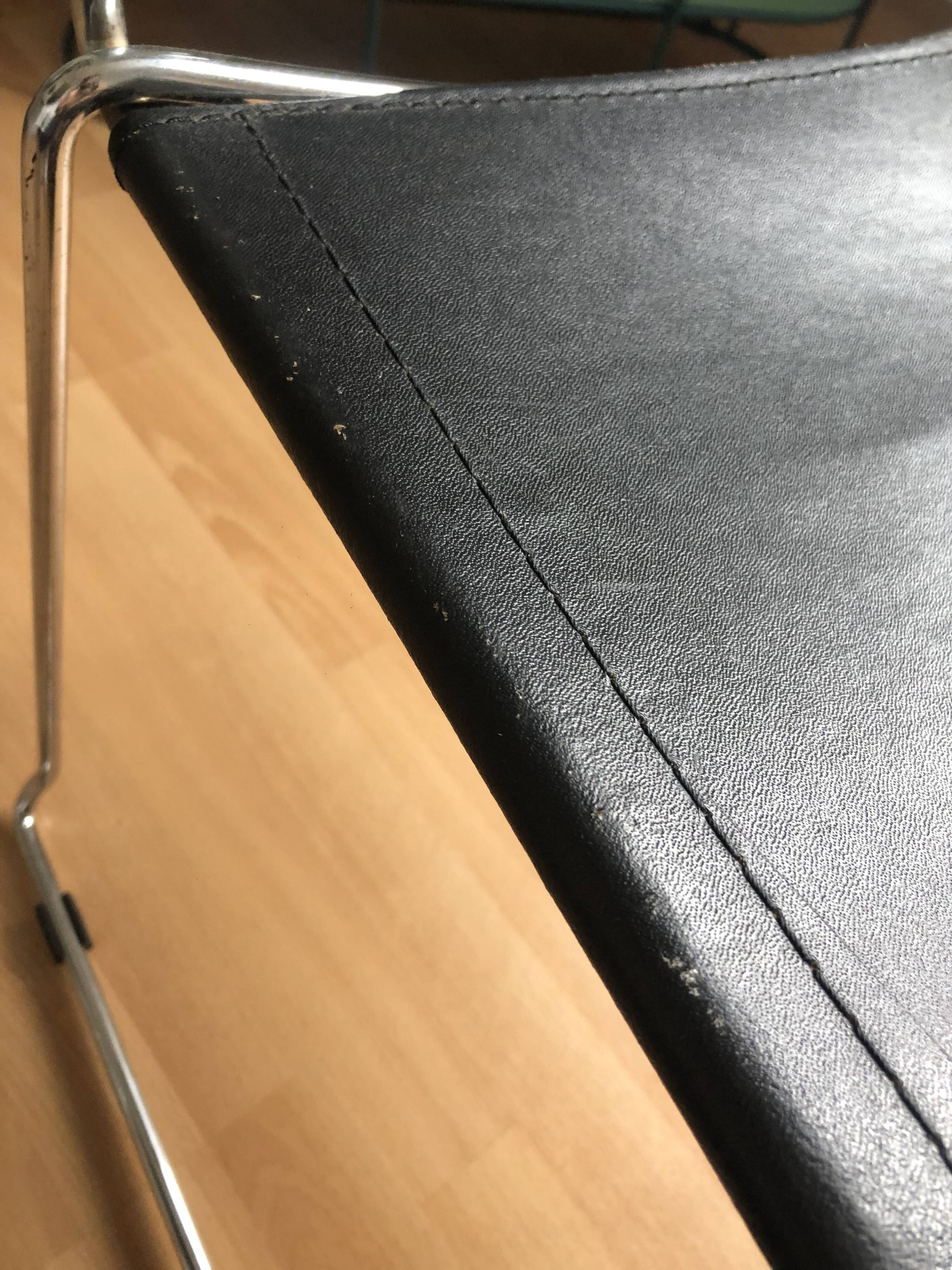 Lot de 4 chaises de salle à manger en cuir Giandomenico Belotti pour Alias