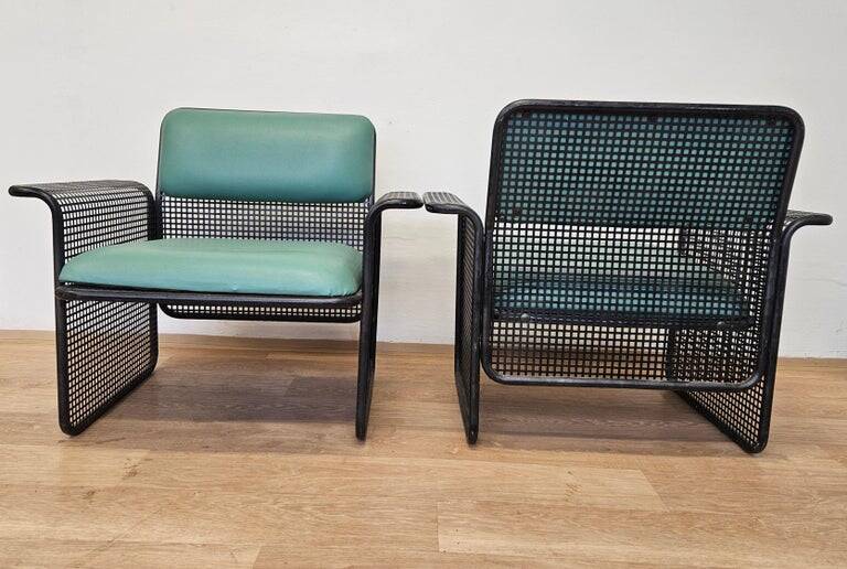 Set of Two Rare Metal Armchairs Talin Vicenza, Italy, 1970s