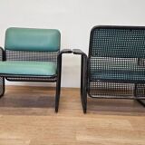 Set of Two Rare Metal Armchairs Talin Vicenza, Italy, 1970s