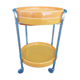 Desserte vintage orange sur roulettes