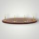 Vintage wall-mounted coat rack in wood and gold-tone aluminum – 1960s