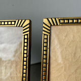 Pair of gold colored  metal art deco picture frames