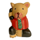 Bear 1985 light wood 17cm hand painted telephone deco toy old vintage statuette
