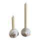 Pair of iridescent ceramic shell candle holders