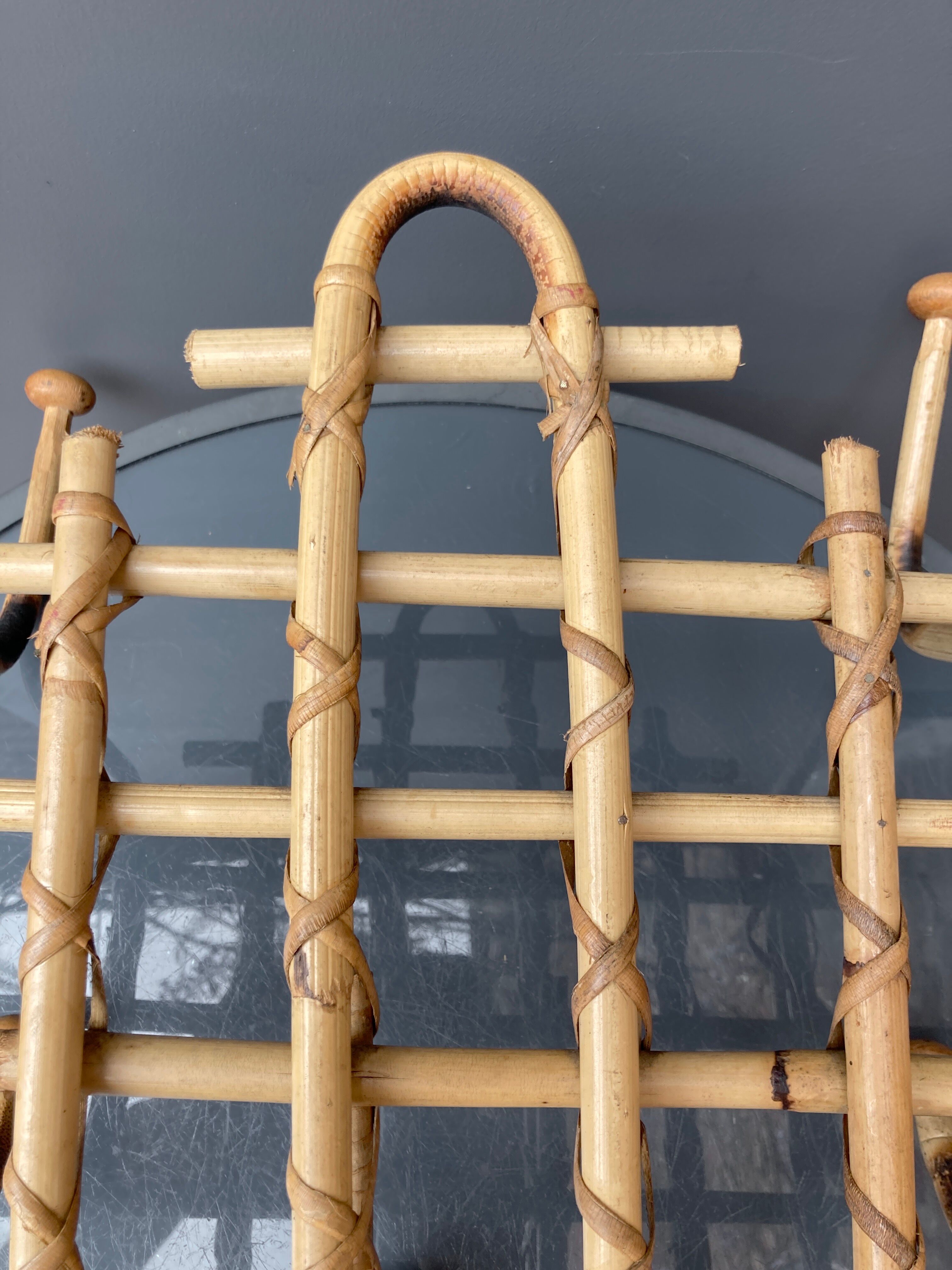 Bamboo wall coat rack