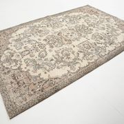 7x10 Vintage Faded Beige & Grey Anatolian Flatweave Vintage Area Rug