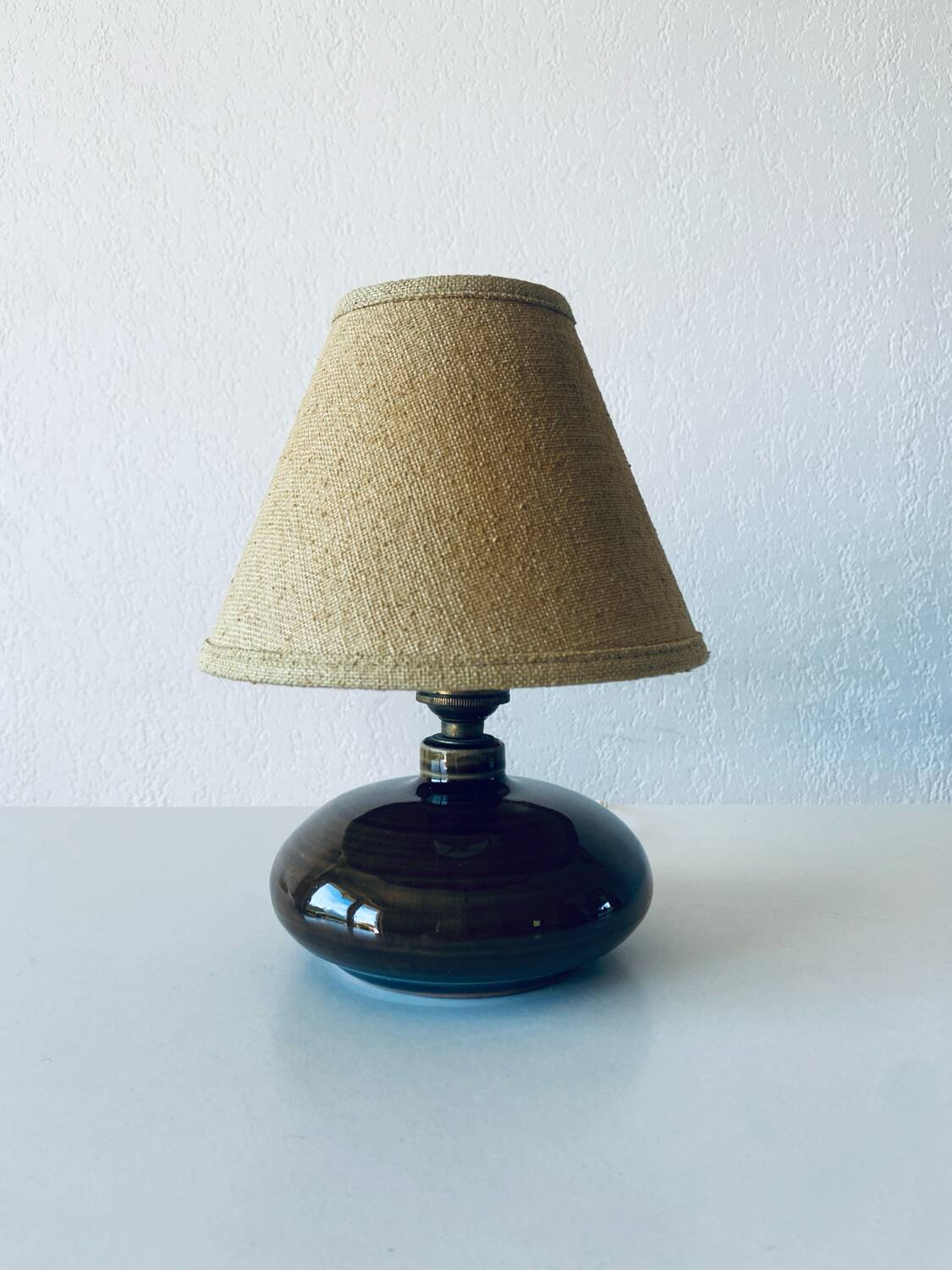 Vintage enameled ceramic lamp