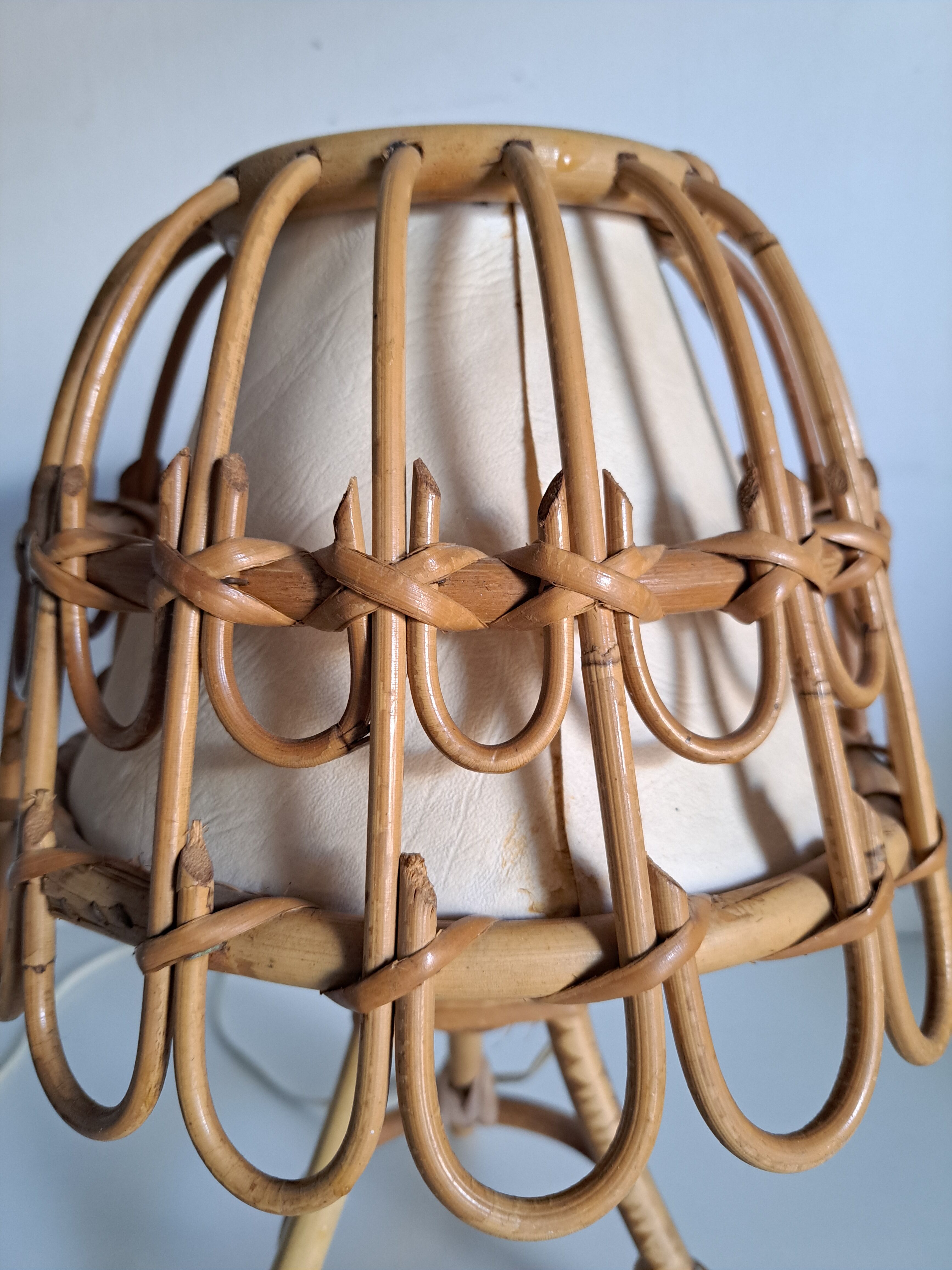 Vintage bamboo bedside lamp