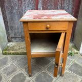 Marble and wood bedside table
