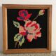 Pair of flower canvas tapestry frames from the 1970s