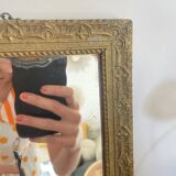 Small Rectangular Golden Mirror Classic Baroque Style - To Hang on the Wall
