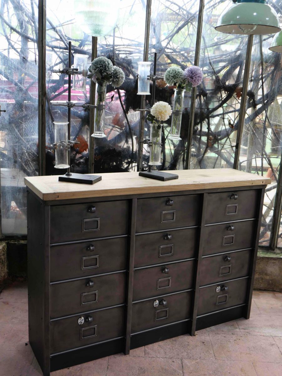 Industrial furniture with 12 strafor valves 1950