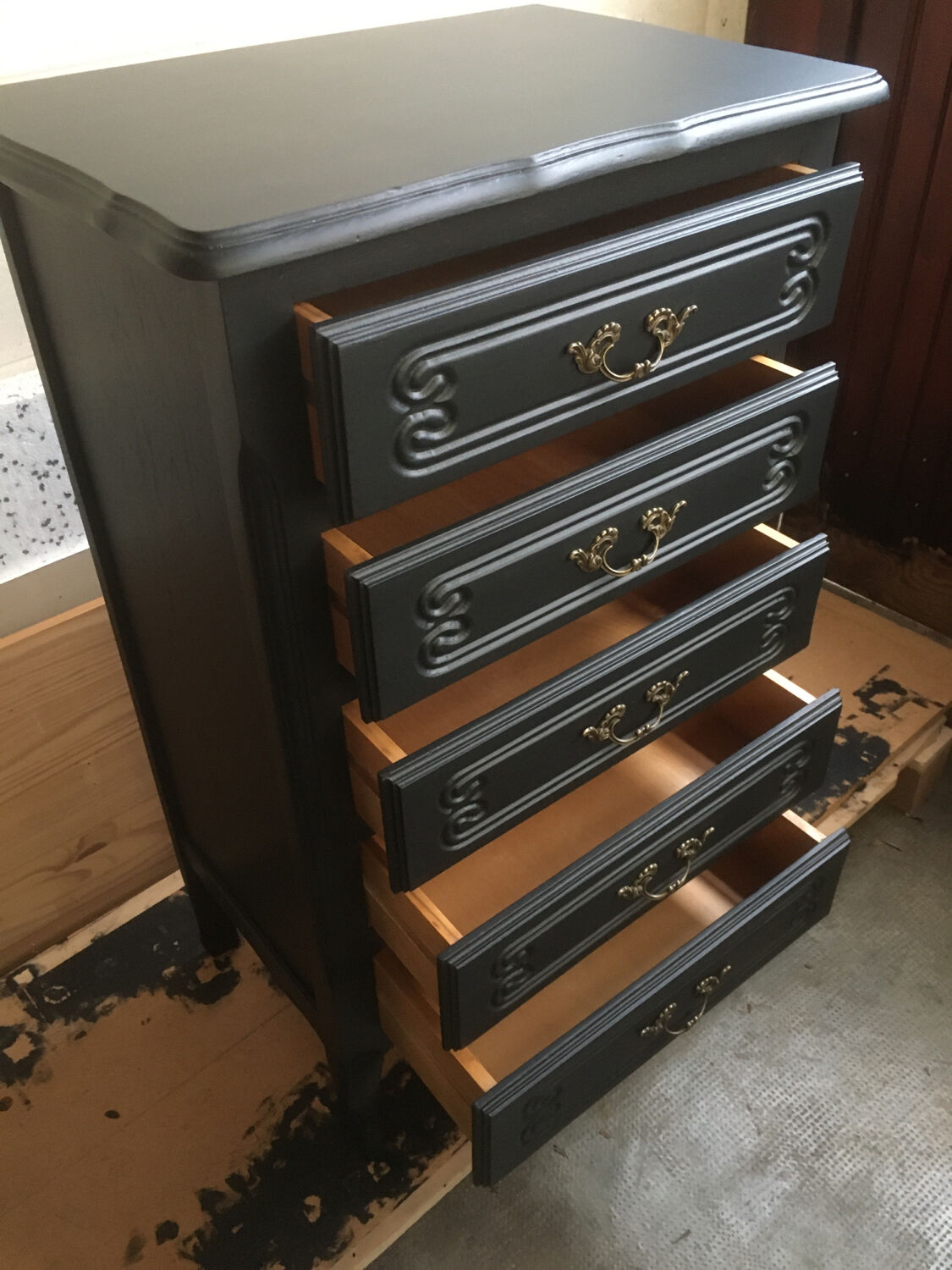 Vintage chiffonnier with black makeover