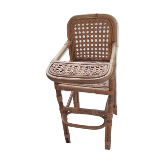 Vintage rattan doll high chair