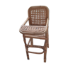 Chaise haute pour poupée en rotin vintage