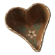 Alsatian decorative dish "heart" with floral motif in glazed terracotta