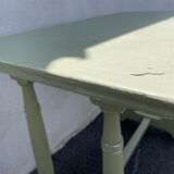 Patinated green baluster table