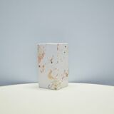 White square vase of pink spots from Denmark