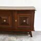 Vintage oak buffet in brutalist style with geometric panel doors, Belgium, 1960s