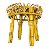 Vintage rattan stool, Italy, 1960s