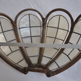 Wall light mother-of-pearl and bamboo flower shape