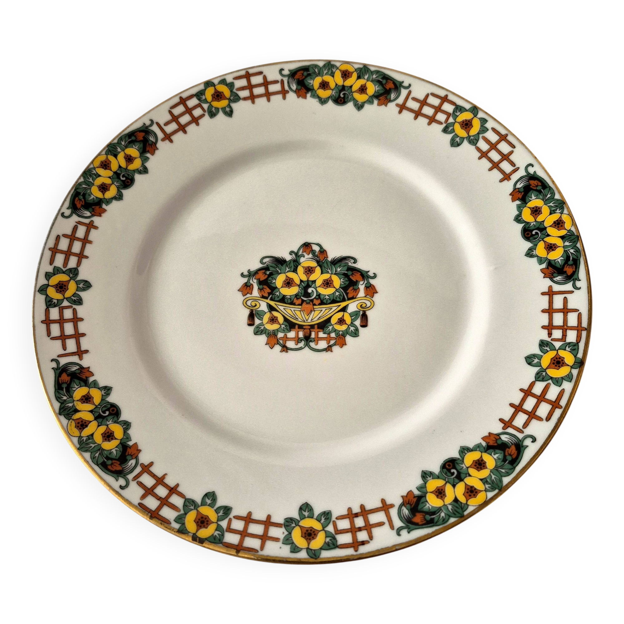 Dish on Pedestal Art Deco, Limoges porcelain, André François, A569