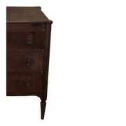Antique commode with 3 drawers in Empire/Restoration style, with bronze corded handles.