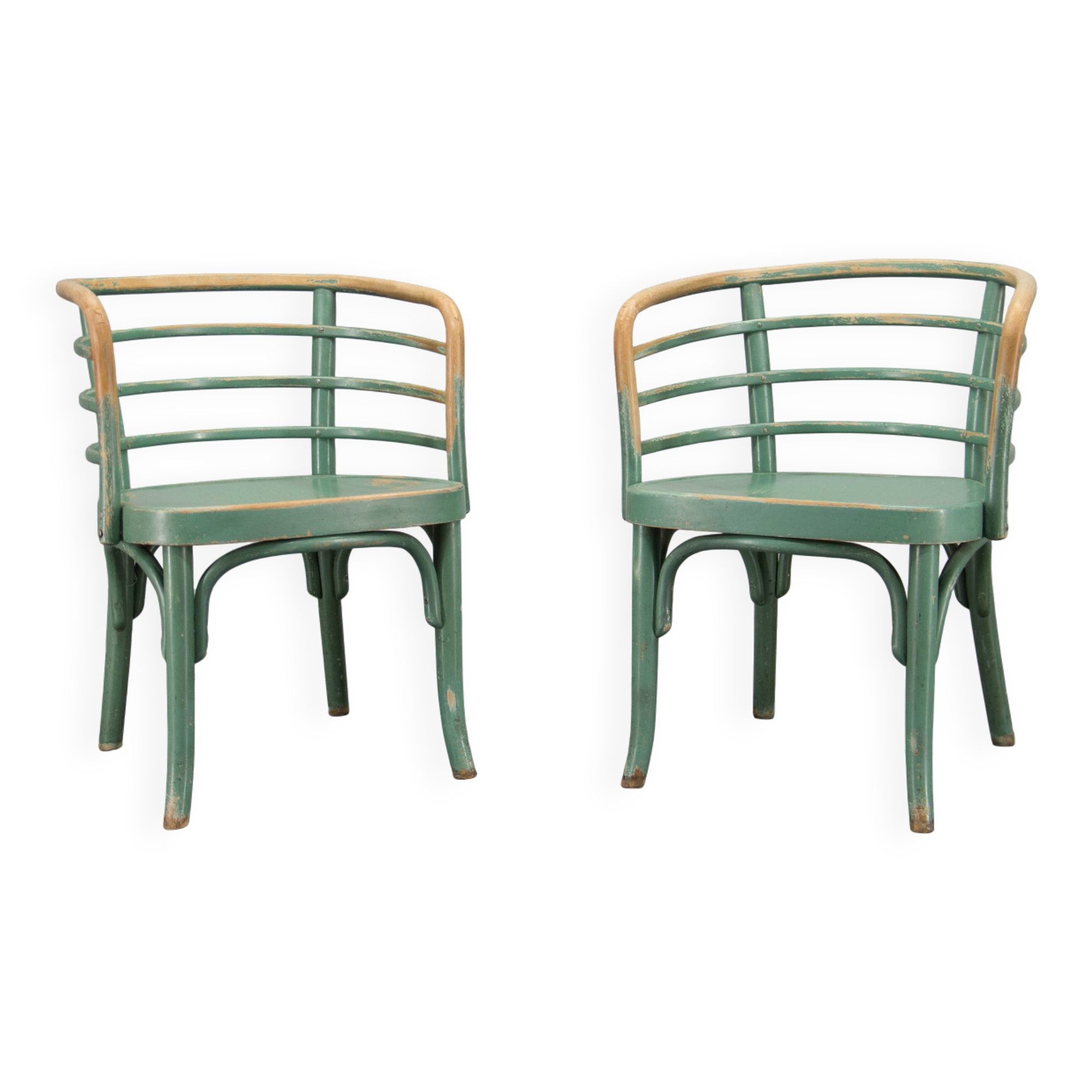 Rare Set of Two Bauhaus Armchairs B 246 by Josef Frank for Thonet, 1930s