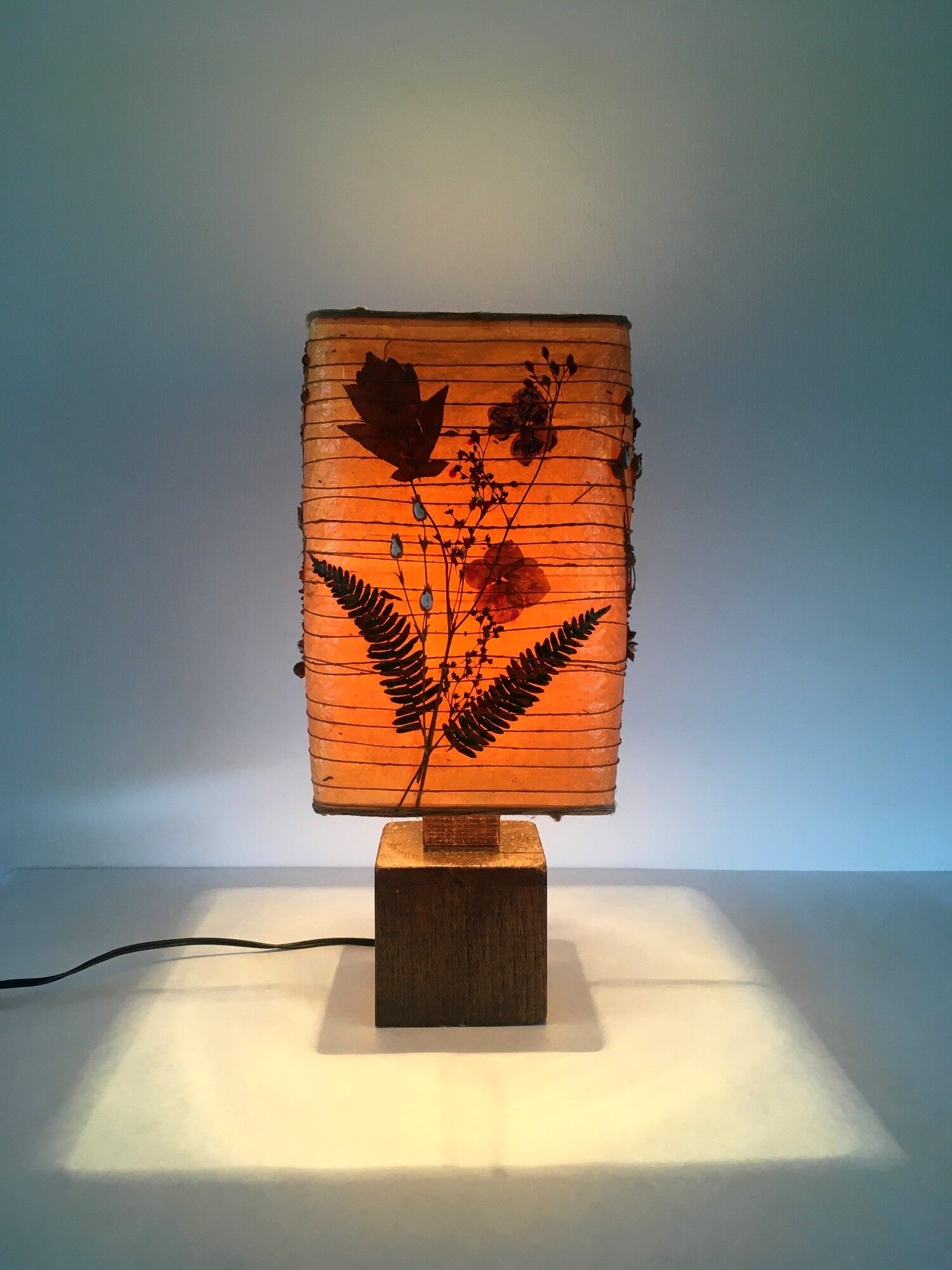 Vintage lamp in solid wood 70s