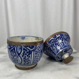 Ensemble 4 jarres marocaines Jobbanas - Céramique bleue de Fès