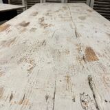Black farmhouse table and white patinated top