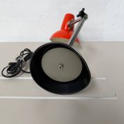 Lampe de bureau design 70 métal noire et orange