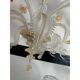 Venetian Murano-Style Glass Chandelier in Transparent and Gold with Flowers