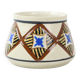 Abstract belgian art deco vase amc white blue black crackle earthenware