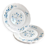Arcopal forget-me-not flower dessert plates