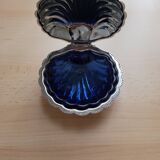 Silver-plated metal shell butter dish