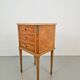 Vintage French Bedside Table with Marble Top and Brass Ornaments, 1920s