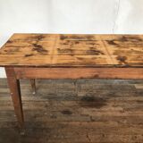 Large farm table bistro in fir early 20th century patina old grunge indus loft