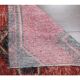 Geometric Turkish hand-knotted red distressed runner 88x321