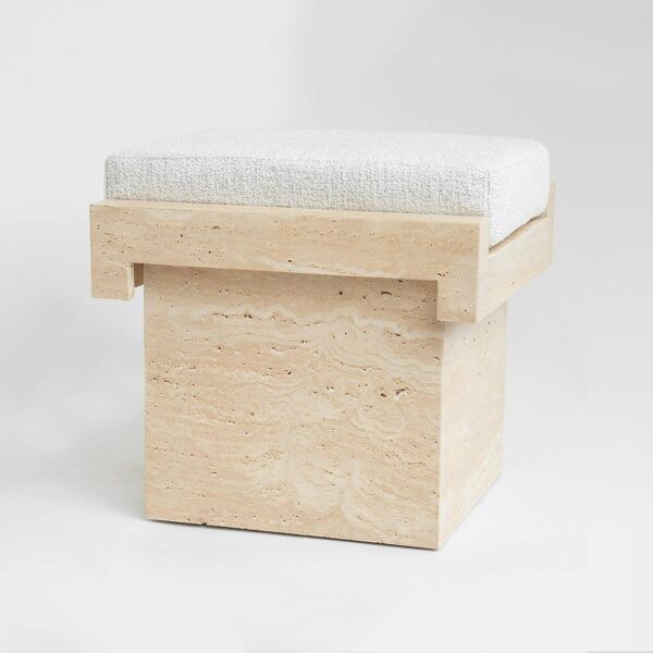 Tabouret Lego en travertin - Edition limitée