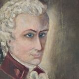 Portrait character man 18th century golden frame