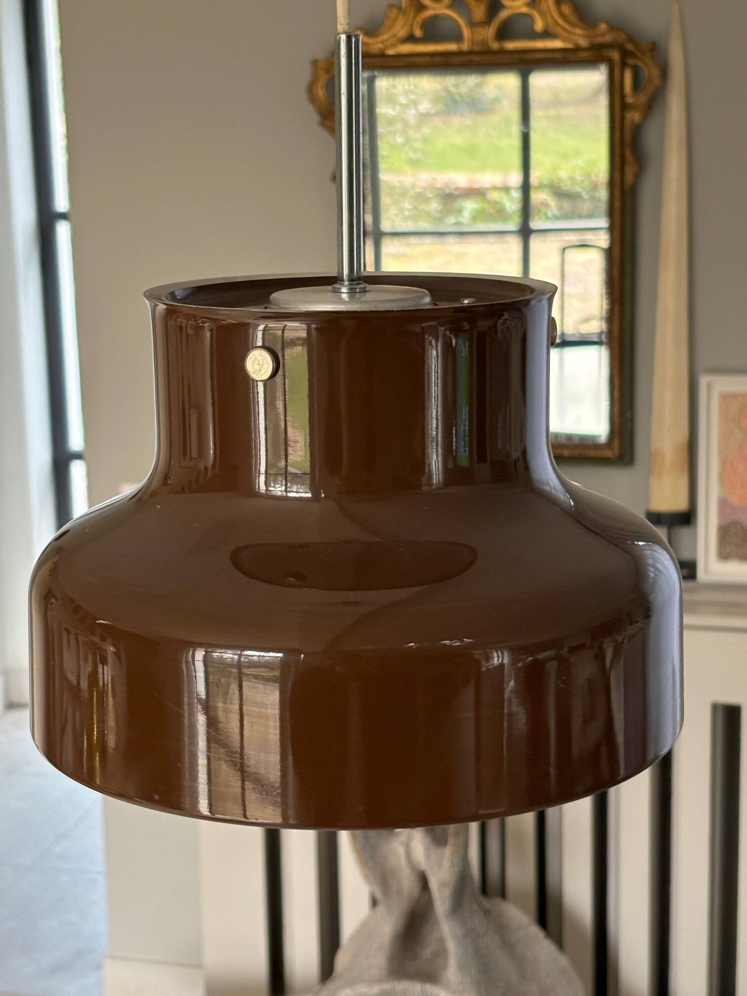 Bumling brown pendant light - Sweden 70s