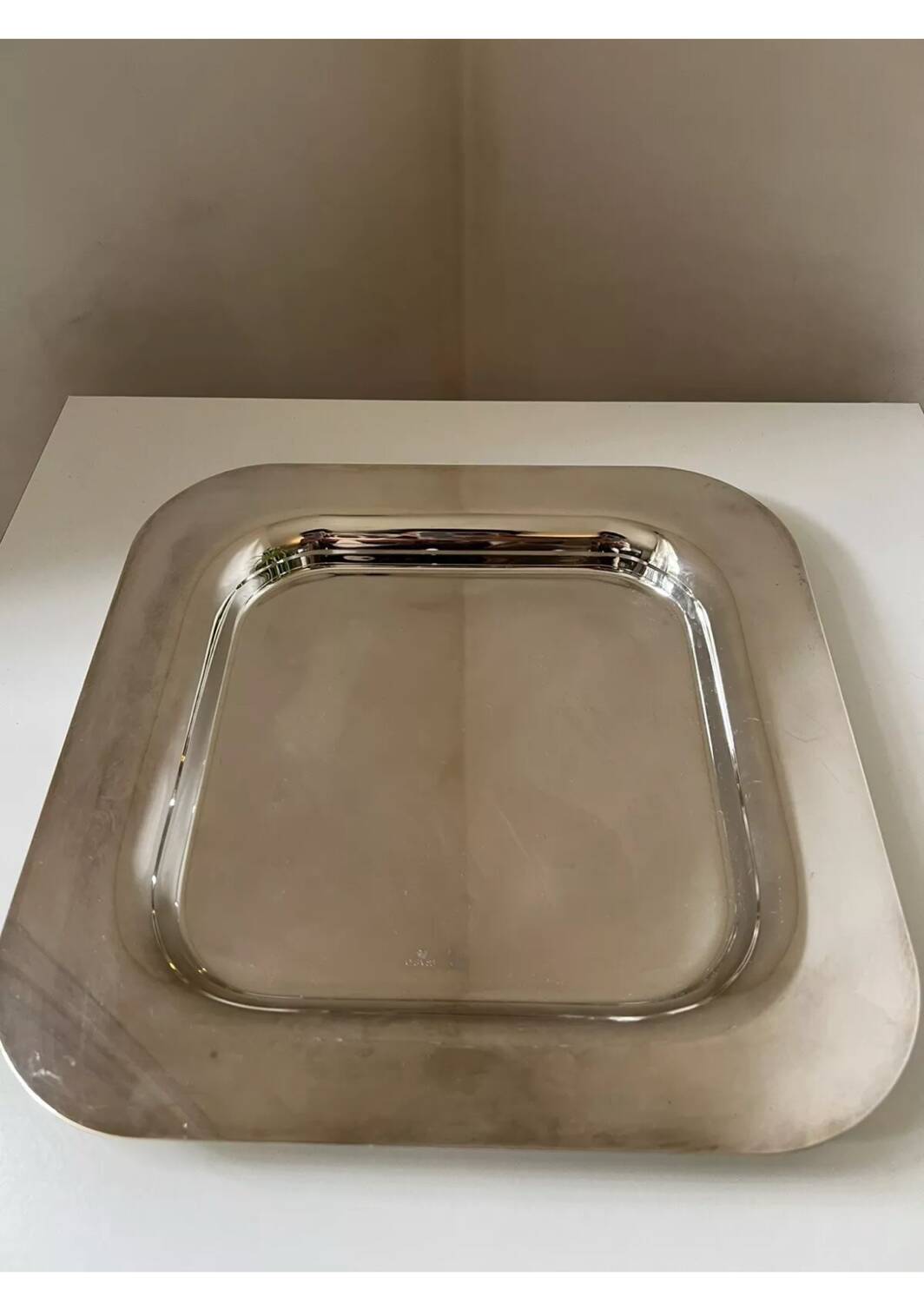 Square silver-plated metal tray CESA 1882