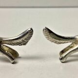 6 Vintage Silver Metal Knife Rests - Elegant Fox Design