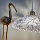 Vintage glass lampshade pendant light - tableware collection -