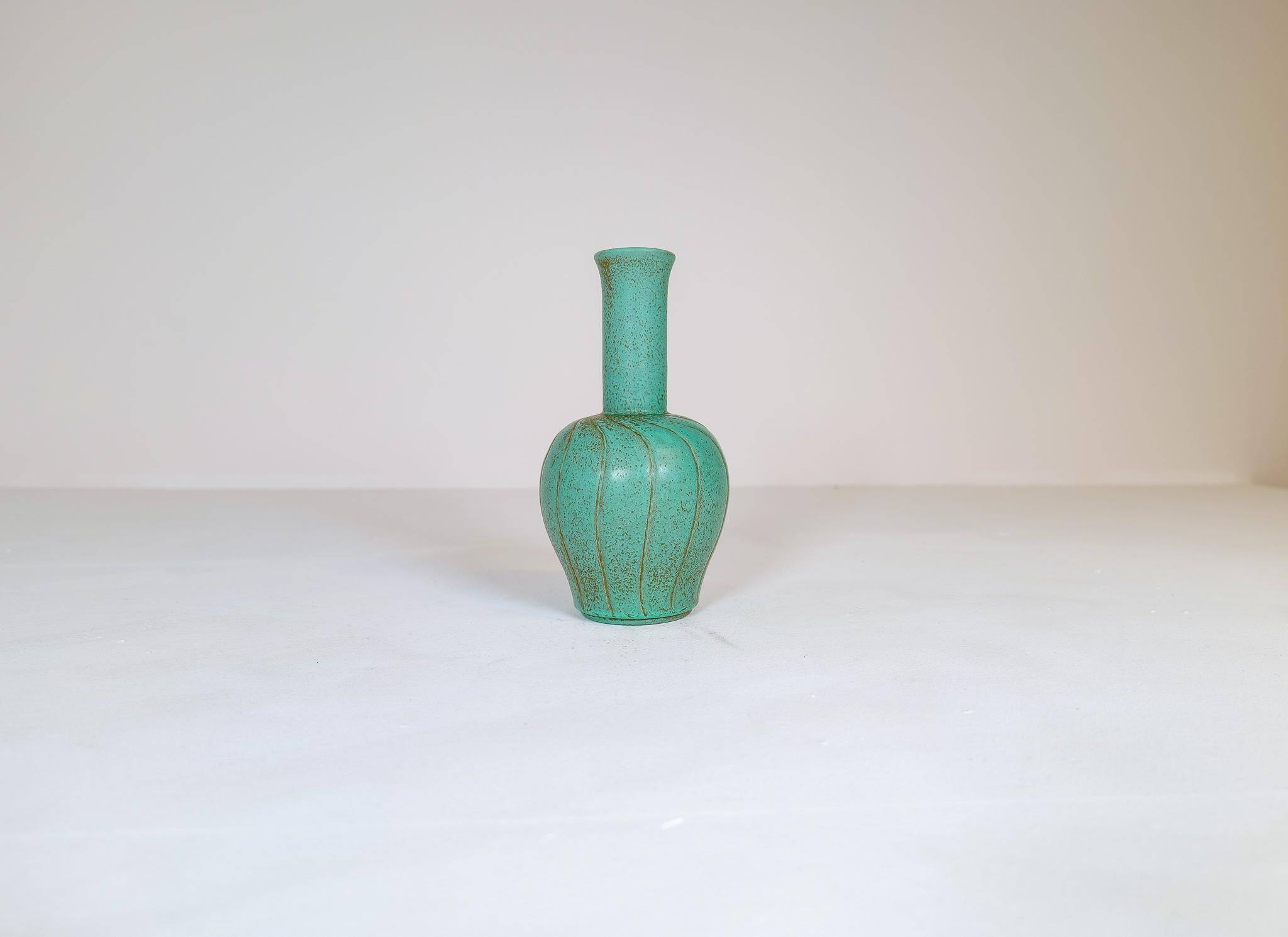 Vase en céramique Art Déco Bo Fajans Ewald Dahlskog, Suède, 1937